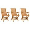 vidaXL Garden Chairs 3 pcs Solid Teak Wood