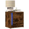 vidaXL Bedside Cabinet with LED Lights Smoked Oak Engineered Wood