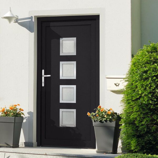 vidaXL Front Door Anthracite 98x208 cm PVC