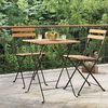 vidaXL Folding Bistro Table 55x54x71 cm Solid Wood Teak and Steel