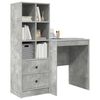 vidaXL Desk with Drawer 2 pcs Concrete Grey