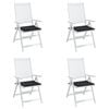 vidaXL Garden Chair Cushions 4 pcs Black Check Pattern 50x50x3 cm Fabric