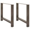 vidaXL Dining Table Legs Natural Steel 2 pcs 90x(72-73) cm Steel
