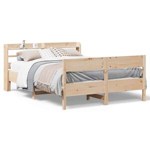 vidaXL Bed Frame without Mattress 120x190 cm Small Double Solid Wood Pine