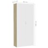 vidaXL Storage Cabinet White and Sonoma Oak 80x35.5x180 cm Engineered Wood