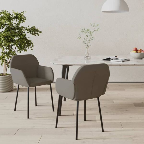 vidaXL Dining Chairs 2 pcs Dark Grey Velvet