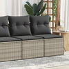 vidaXL 2 Piece Garden Sofa Set with Cushions Light Grey Poly Rattan Acacia