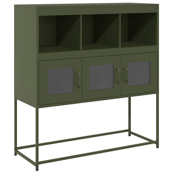 vidaXL Sideboard Olive Green 100.5x39x107 cm Cold-rolled Steel