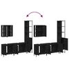 vidaXL 4 Piece Bathroom Cabinet Set Black Engineered Wood
