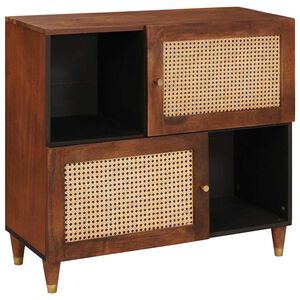 vidaXL Sideboard Brown 80 x 33.5 x 75 cm Cane and solid mango wood