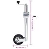 vidaXL Trailer Jockey Wheel 60 mm with 2 Support Tubes and 3 Split Clamps