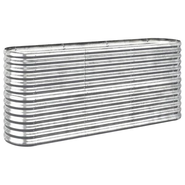 vidaXL Garden Raised Bed Galvanised Steel 152x40x68 cm Silver
