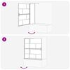 vidaXL Bath Shower Screen Black and Transparent 116 x 68 x 128 cm