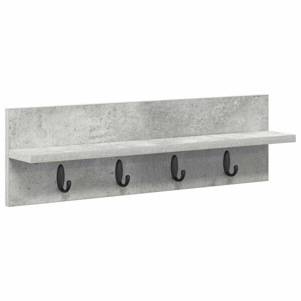 vidaXL Wall-Mounted Coat Rack Concrete Grey 60 x 10.5 x 18 cm