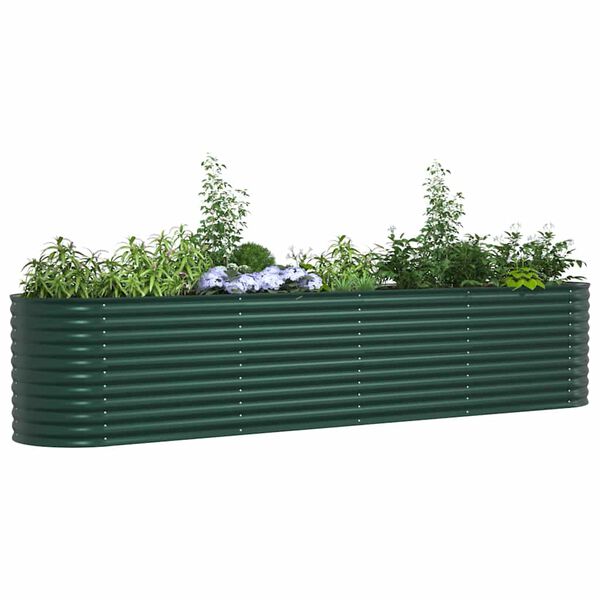 vidaXL Garden Raised Bed Green 400 x 80 x 81 cm Steel