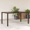 vidaXL Garden Table with Glass Top Brown 150x90x75 cm Poly Rattan