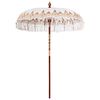 vidaXL Balinese Parasol Cream 180-190 cm Cotton and solid wood