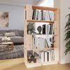 vidaXL Book Cabinet | Natural wood | Solid pine wood | 80 x 25 x 132 cm