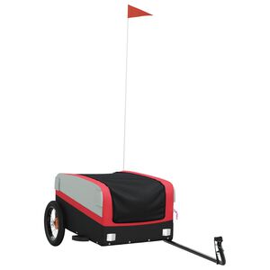 vidaXL Bike Trailer Black and Red 30 kg Iron
