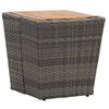 vidaXL Tea Table Grey 41.5x41.5x43cm Poly Rattan and Solid Acacia Wood