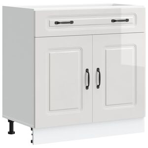 vidaXL Kitchen Base Cabinet Kalmar High Gloss White Engineered Wood
