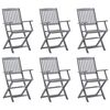 vidaXL Folding Outdoor Chairs 6 pcs Solid Acacia Wood