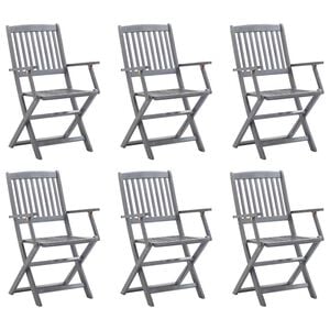 vidaXL Folding Outdoor Chairs 6 pcs Solid Acacia Wood