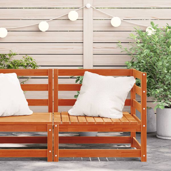 vidaXL Garden Sofa Corner Wax Brown 70x70x67 cm Solid Wood Pine