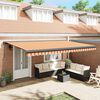 vidaXL Retractable Awning Yellow and White 4.5x3 m Fabric and Aluminium