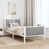 vidaXL Bed Frame with Headboard Light Grey 100 x 200 cm Fabric