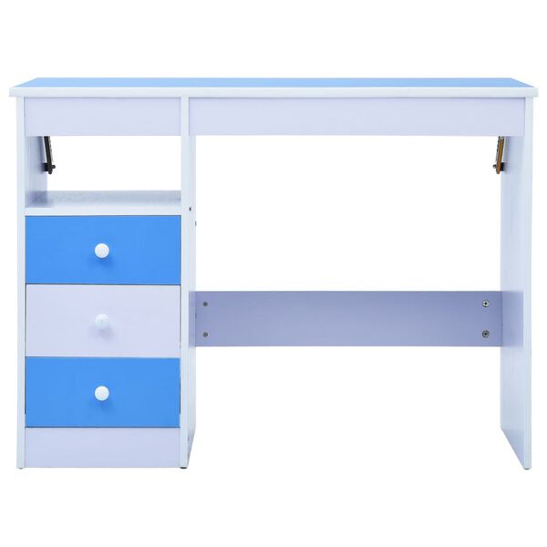 vidaXL Children Drawing Study Desk Tiltable Blue and White