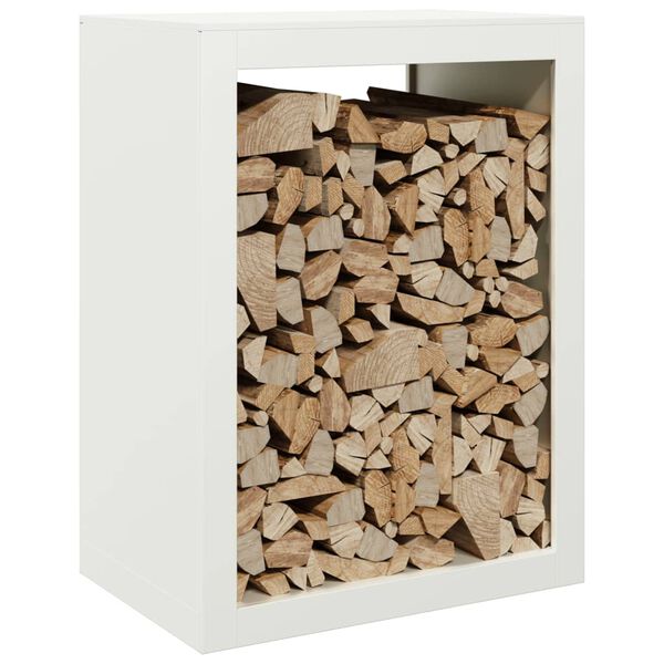 vidaXL Firewood Rack White 60x40x80 cm Steel