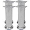 4 Round Sofa Legs Chrome 180 mm