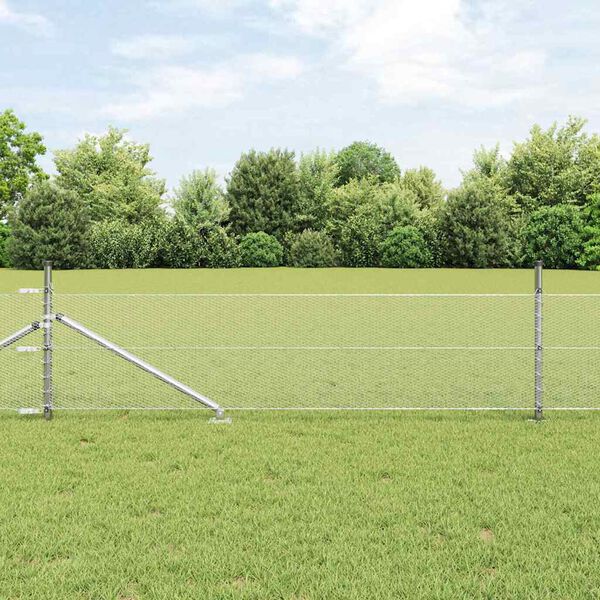 vidaXL Fence Post Silver 25 x 0.4 m (13 mm mesh) Steel