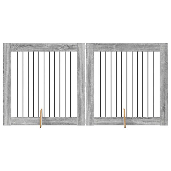 vidaXL Dog Playpen 2 pcs Grey Sonoma 100 x 100 cm Galvanised Steel