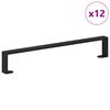 vidaXL Furniture Feet 12 pcs Black 59.6 x 4 x 10 mm Iron