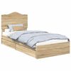 vidaXL Storage Bed with Drawer Sonoma Oak 100 x 200 cm Engineered Wood