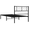 vidaXL Metal Bed Frame without Mattress with Headboard Black 80x200cm