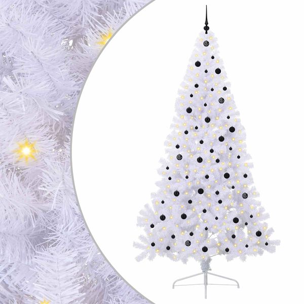 vidaXL Artificial Christmas Tree with Stand White 240 cm PVC and Steel