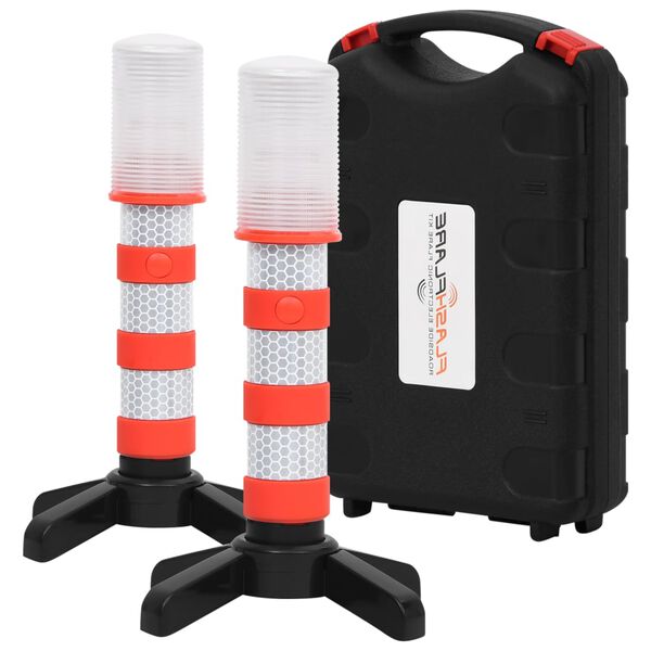 vidaXL Electronic Road Flashlights 2 pcs 10.5x8x21 cm