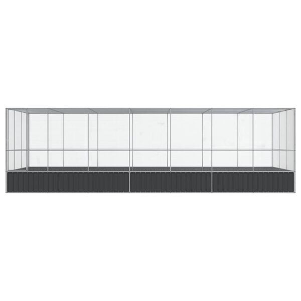 vidaXL Aviary with Extension Silver 725x307x212 cm Steel