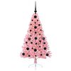 vidaXL Artificial Pre-lit Christmas Tree with 150 LEDs Pink 120 cm PVC