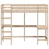 vidaXL Loft Bed without Mattress 90x190 cm Single Solid Wood Pine