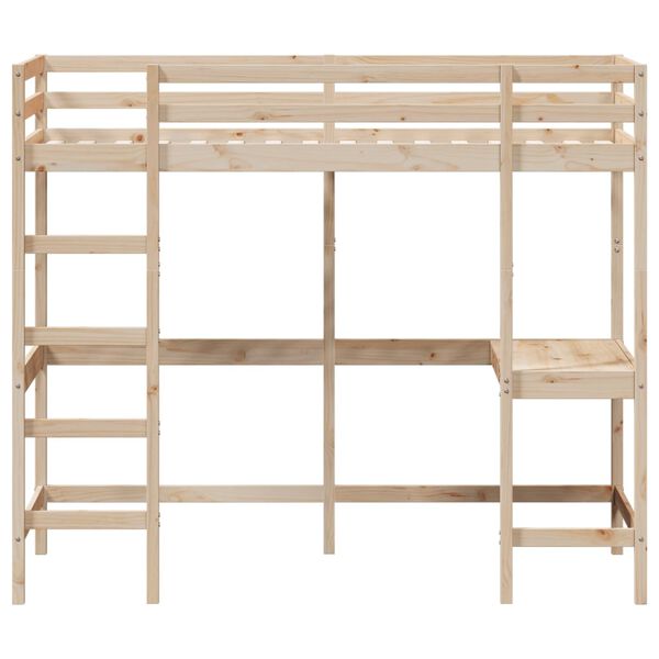 vidaXL Loft Bed without Mattress 90x190 cm Single Solid Wood Pine