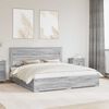 vidaXL Bed Frame with Drawer Grey Sonoma 200 x 200 cm Engineered Wood