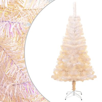 vidaXL Artificial Christmas Tree with Iridescent Tips White 120 cm PVC