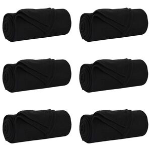 vidaXL Throw Blankets 6 pcs Black 170 x 130 cm 1.86 kg Fleece