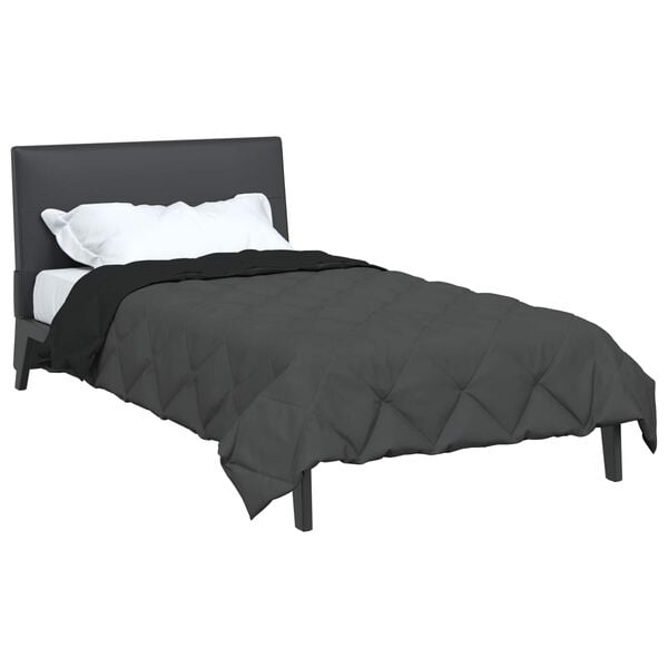 vidaXL Summer Duvet Black and Anthracite 200 x 140 cm Microfiber