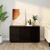 vidaXL Sideboard Black 111x34x60 cm Solid Wood Pine