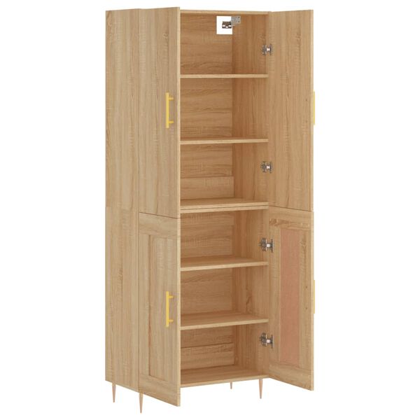 vidaXL Highboard Sonoma Oak 69.5x34x180 cm Engineered Wood